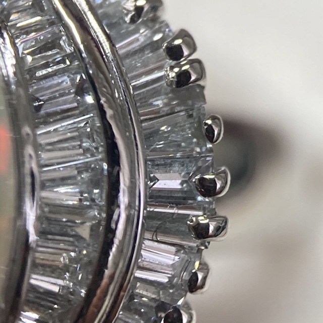 Pt900 2.61ct 大粒の綺麗なオパールとダイヤモンドリング　指輪