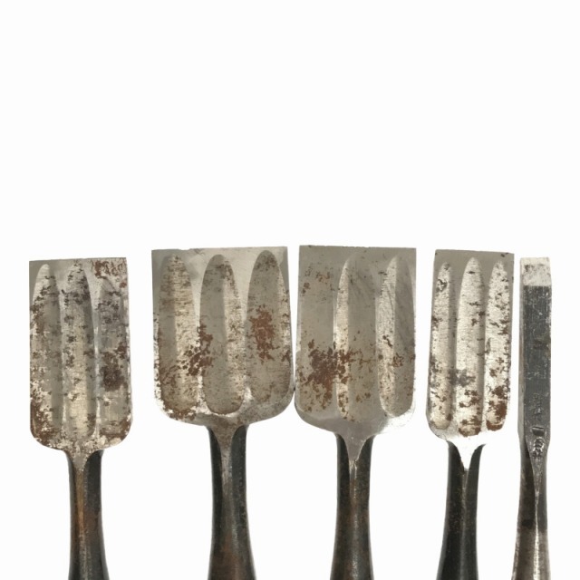 ☆中古品☆最高級 三ツ裏 追入ノミ 聖護院 朱丹柄 十本組(1本別 ☆中古品☆最高級 三ツ裏 追入ノミ 聖護院 朱丹柄 十本組(1本別