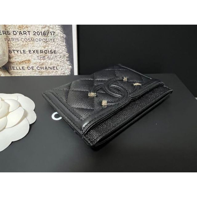 【29番台】CHANEL フィリグリー カードケース キャビアスキン 付属品完品ファッション小物