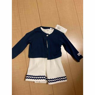 プチバトー(PETIT BATEAU)のPETIT BATEAU ワンピースとカーディガン12m/74cm(ワンピース)