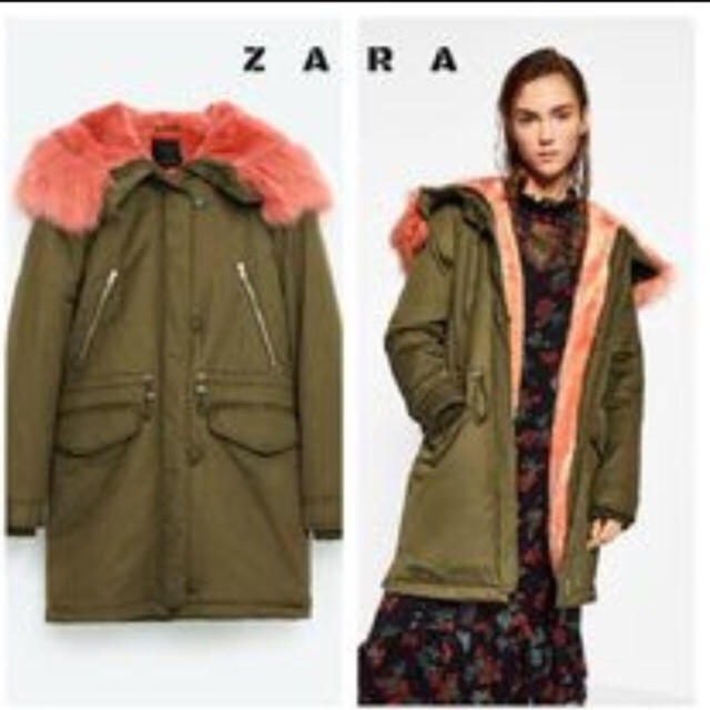 ZARA(ザラ)の新品💕Zara 完売商品 ファーモッズコート 🌸明後日迄値下げ🌸 レディースのジャケット/アウター(モッズコート)の商品写真