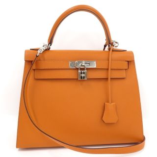 エルメス(Hermes)のHERMES ケリー28 2WAY ハンドバッグ 外縫い ヴォーエプソン レザー(その他)