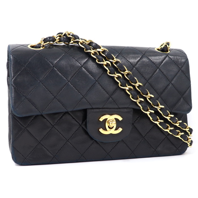 CHANEL Wフラップ ダブルチェーン ショルダーバッグ マトラッセ 23 ...