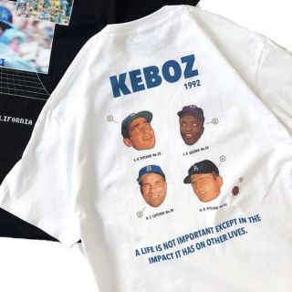 KEBOZ Tシャツ オフホワイト【M】ストリート メンズライク 野球