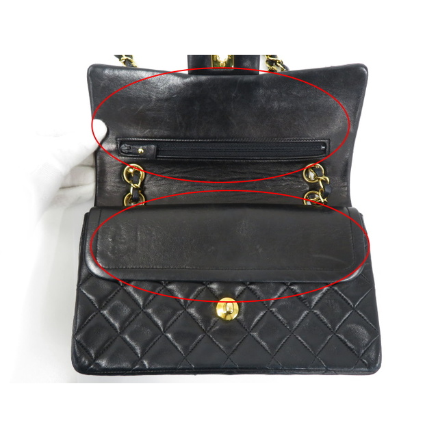 CHANEL Wフラップ ダブルチェーン ショルダーバッグ マトラッセ 23