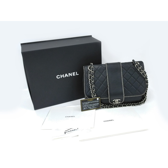 CHANEL マトラッセ Wチェーン ショルダーバッグ パイピング レザー