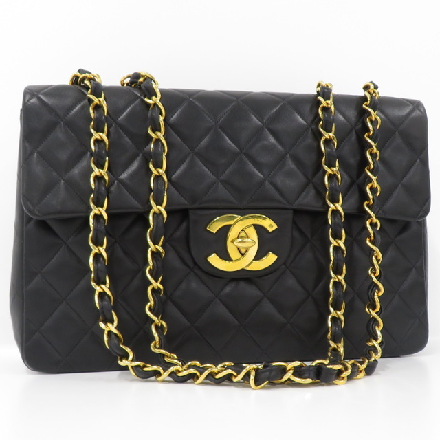 CHANEL チェーンショルダーバッグ デカマトラッセ 34 ブラックレディース