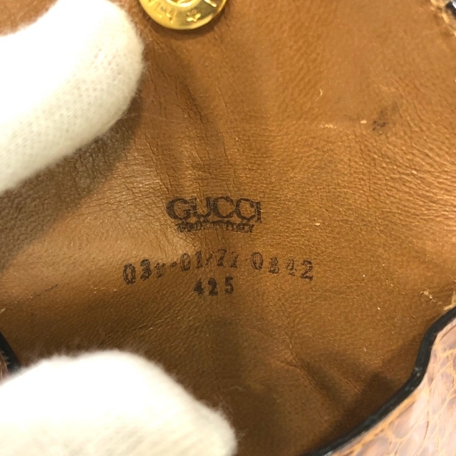 Gucci - グッチ GUCCI 小銭入れ 型押し 小物 コインケース レザーの