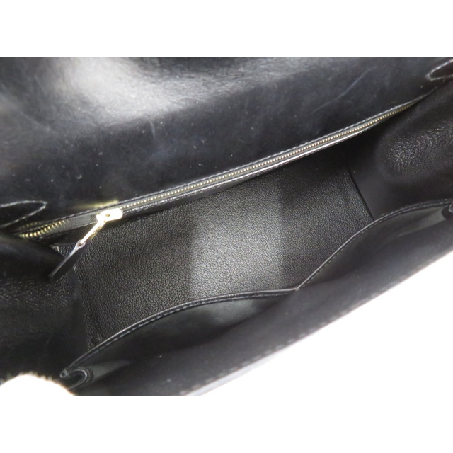 Hermes(エルメス)のHERMES ケリー28 外縫い ハンドバッグ ボックスカーフ レザー ブラック レディースのバッグ(ハンドバッグ)の商品写真