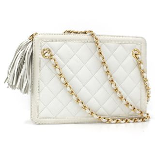 シャネル(CHANEL)のCHANEL チェーンショルダーバッグ タッセル フリンジ ラムスキン レザー(ショルダーバッグ)