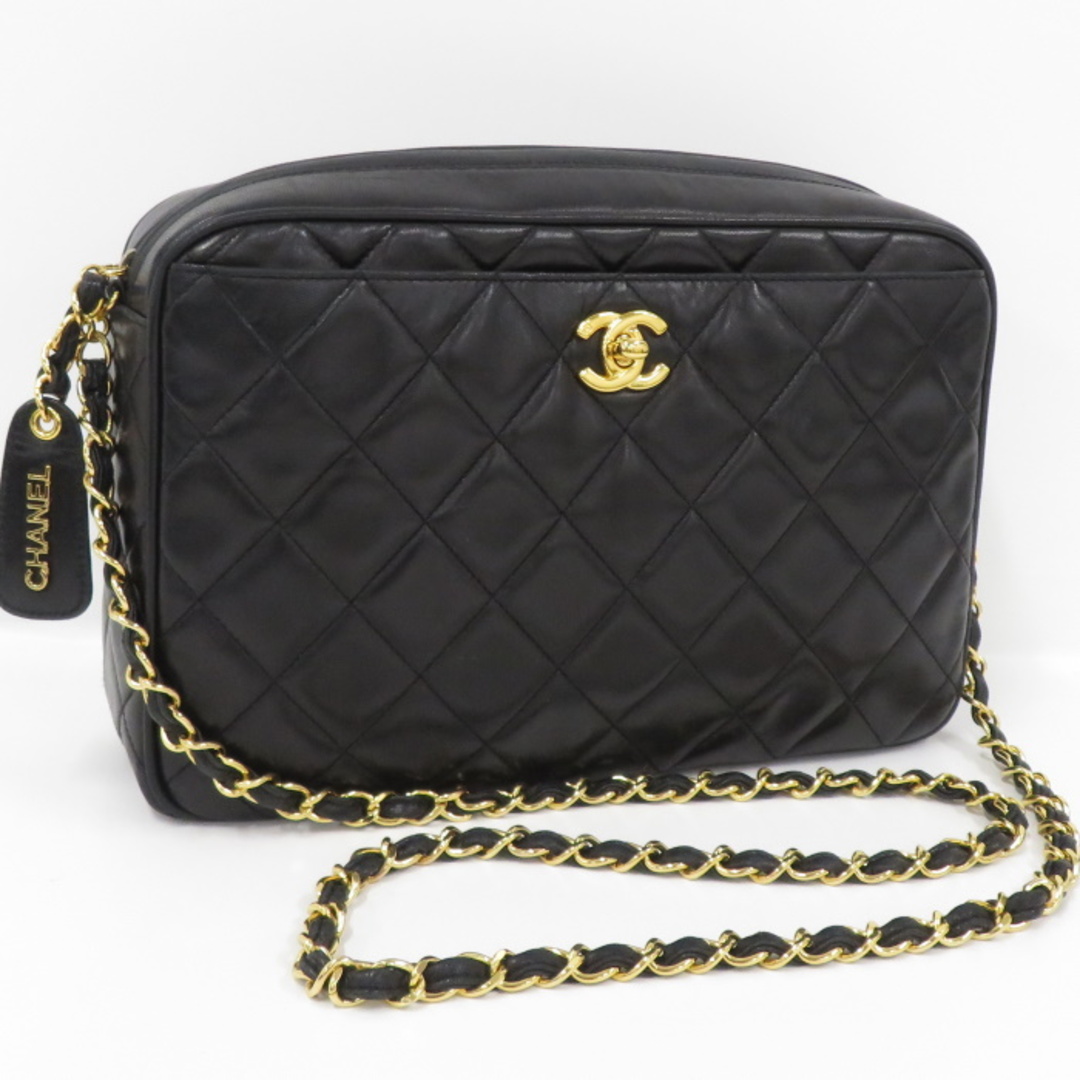 CHANEL チェーンショルダーバッグ マトラッセ ココマーク ラムスキン