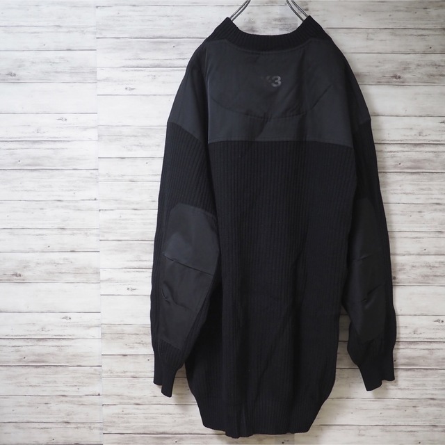 Y-3 19AW Men’s Nylon-Knit Crew Sweater