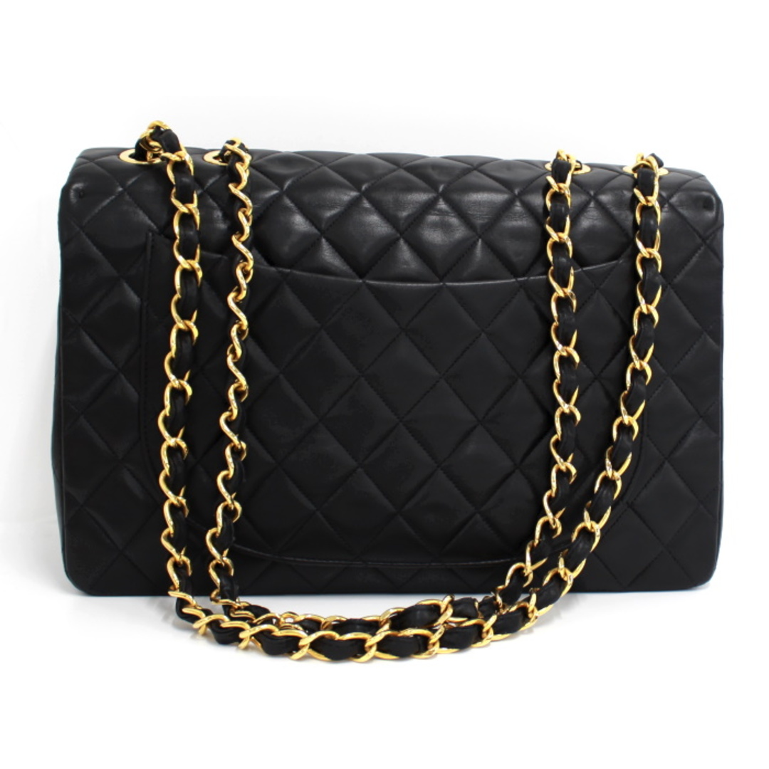 CHANEL デカマトラッセ34 ダブルチェーンショルダーバッグ レザー