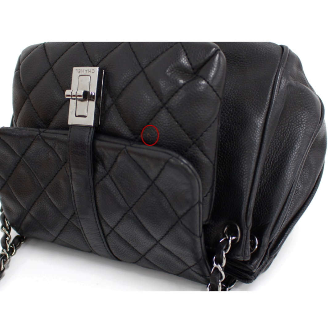 CHANEL チェーンショルダーバッグ 2.55 レザー ブラック