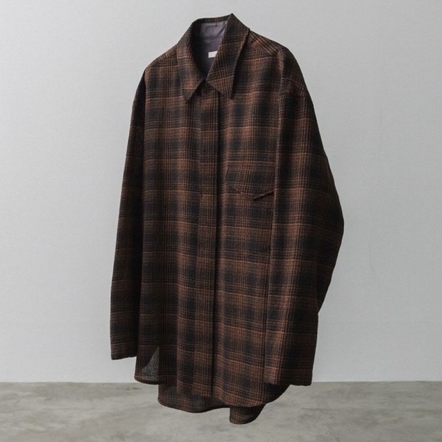 【LIDNM】WOOL CHECK NAVAL SHIRT