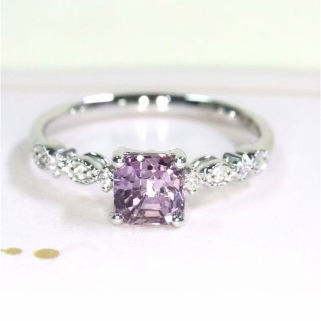 天然 パープル サファイア  ダイヤ リング1.05ct k18 f