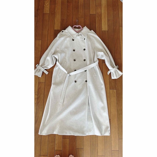 jersey melton trench long coatの通販 by milkcat kitchen｜ラクマ