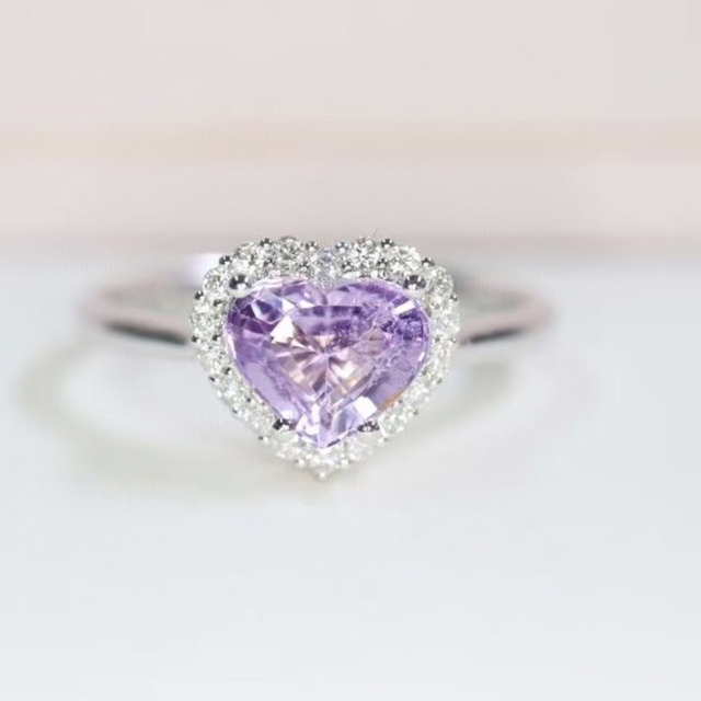 最新入荷】 天然 f k18 リング1.29ct ダイヤ サファイア パープル