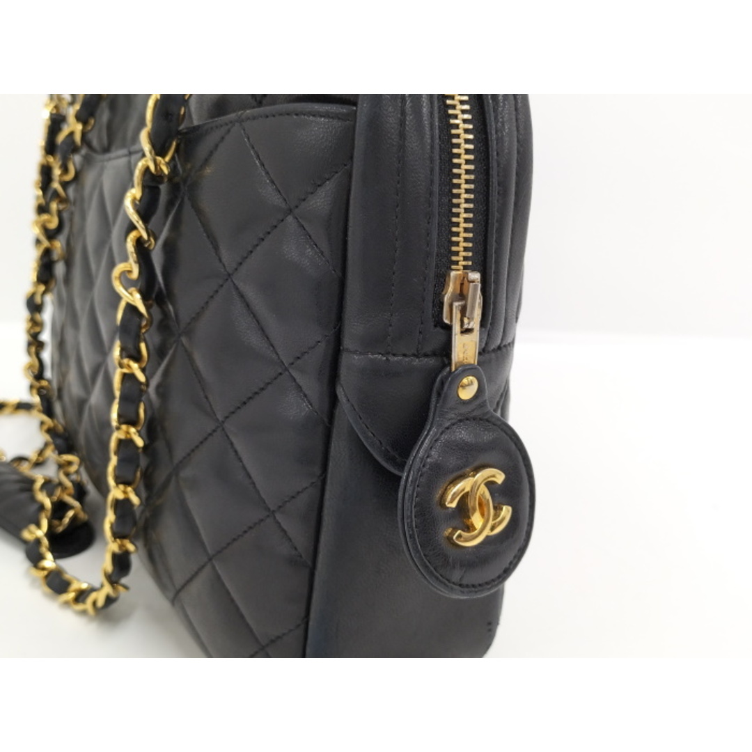 CHANEL - CHANEL チェーン トートバッグ マトラッセ ラムスキン CHANEL - CHANEL チェーン トートバッグ マトラッセ ラムスキン