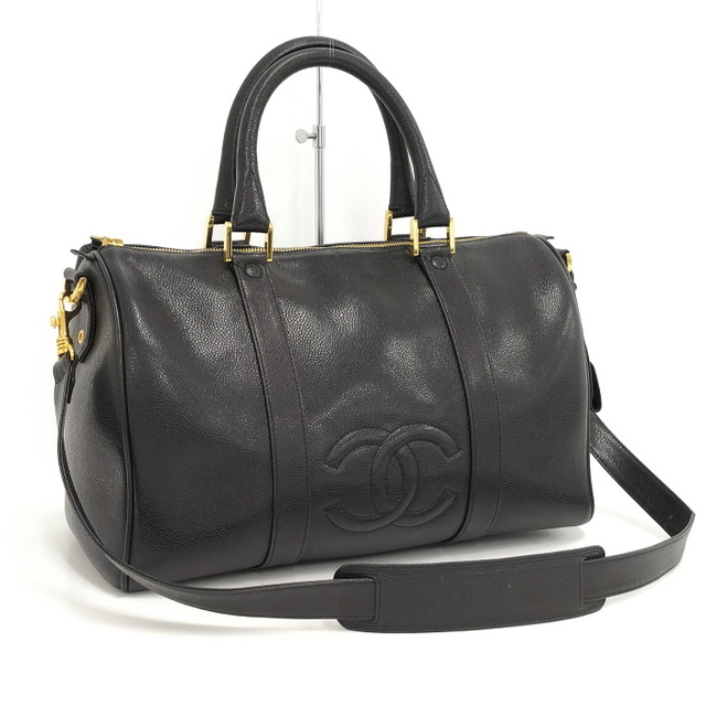 一流の品質 CHANEL キャビアスキン レザー ココマーク ボストンバッグ ミニ 2WAY CHANEL - ボストンバッグ