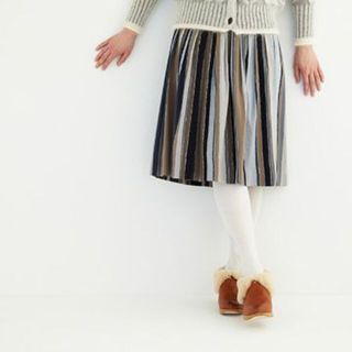 ミナペルホネン(mina perhonen)のmina perhonen multi stripe スカート(ひざ丈スカート)