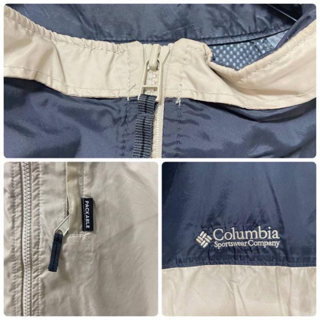 Columbia(コロンビア)の【レア】Columbia マウンテンパーカー ブラック×ベージュ フード付き メンズのジャケット/アウター(マウンテンパーカー)の商品写真