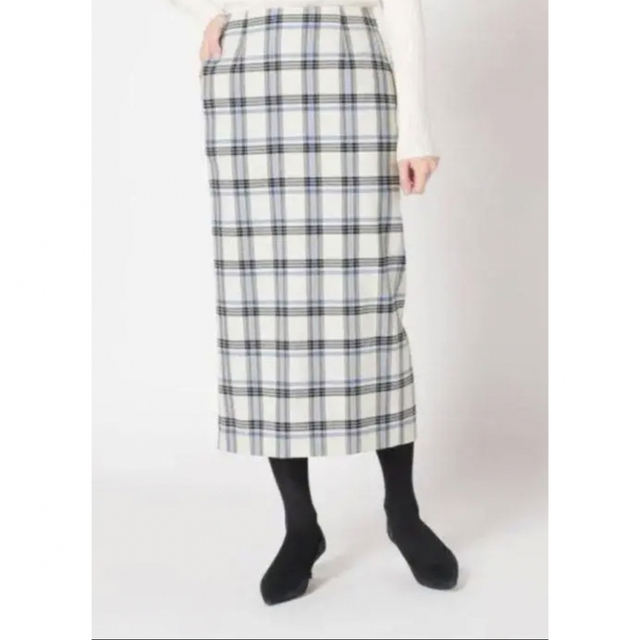 IENA(イエナ)の☆ゆずあん様専用☆IENA チェックストレッチタイトスカート ナチュラル　34 レディースのスカート(ロングスカート)の商品写真
