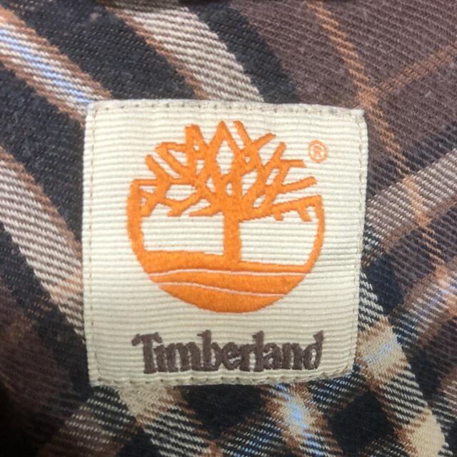 『チェックシャツ』90s  ティンバーランド 刺繍ロゴ ワンポイント 6