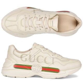 グッチ(Gucci)のGUCCIロゴレザースニーカー(スニーカー)