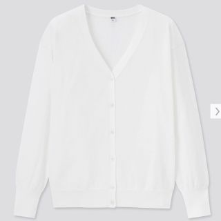 ユニクロ(UNIQLO)のUNIQLO ユニクロ UVカット スーピマコットン Ｖネックカーディガン(カーディガン)