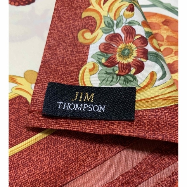 Jim Thompson(ジムトンプソン)のJIM THOMPSON スカーフ　花 シルク100% レディースのファッション小物(バンダナ/スカーフ)の商品写真