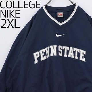 ナイキ(NIKE)のナイキ ナイロンジャケット penn カレッジ 大学 ネイビー紺 2XL(ナイロンジャケット)