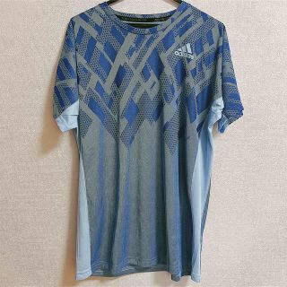 アディダス(adidas)のadidas バドミントン　カラーブロック Tシャツ　グローブルーDY0465(Tシャツ/カットソー(半袖/袖なし))