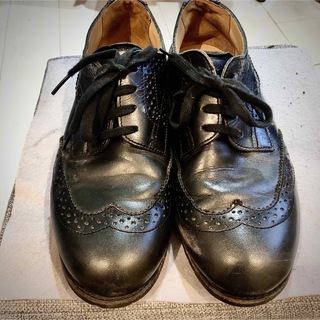 コムデギャルソン(COMME des GARCONS)のコムデギャルソン✖️SPINGLEMOVE 革靴　革製スニーカー　黒　23.5(ローファー/革靴)