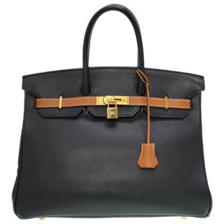 エルメス(Hermes)の美品 エルメス バーキン35 バイカラー ヴォーガリバー ブラック/ゴールド 〇Z刻印 ハンドバッグ 黒 〇Z刻印 0020【中古】HERMES(ハンドバッグ)