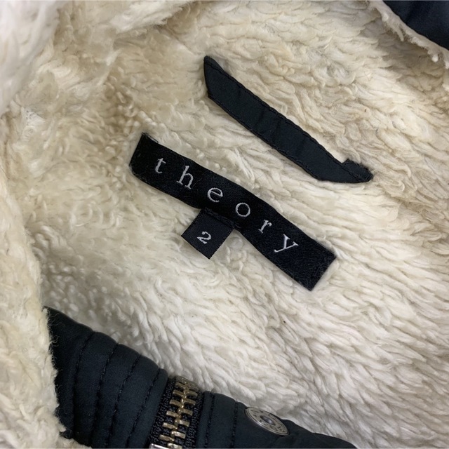 theory(セオリー)のtheory セオリー ロングコート フード付き ボア フルジップ Mサイズ レディースのジャケット/アウター(ロングコート)の商品写真