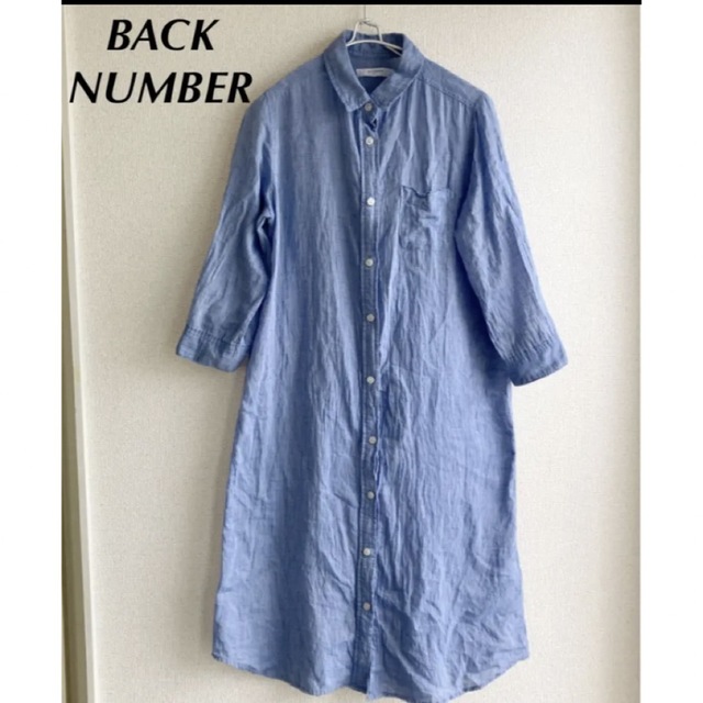 BACK NUMBER(バックナンバー)の【美品】リネン混シャツワンピース レディースのトップス(シャツ/ブラウス(長袖/七分))の商品写真