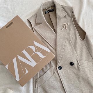 新品 完売品 ZARA ショート丈 ダブルベストジャケット ダブルボタン