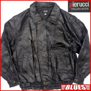 ライダースジャケット 本革 シングル メンズ レザージャケット L 黒