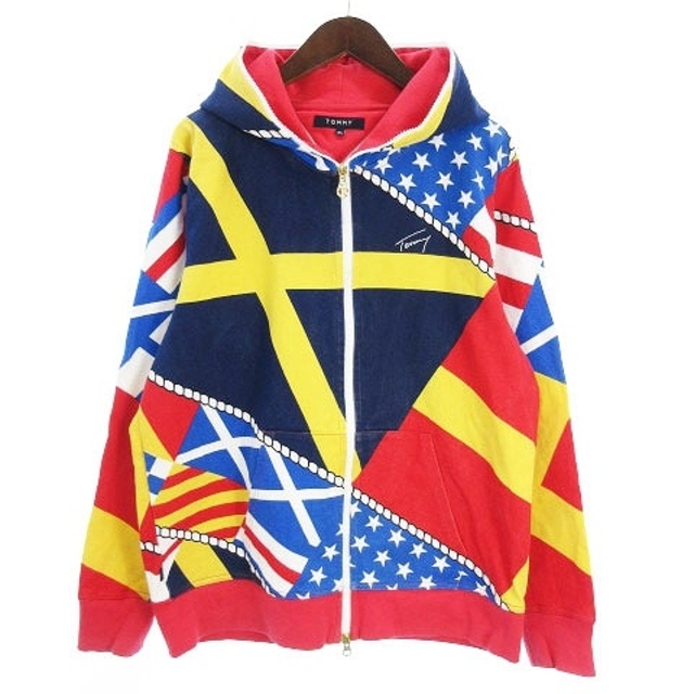 TOMMY(トミー)のトミー TOMMY 国旗柄 パーカー スウェット フルジップ マルチカラー XL メンズのトップス(パーカー)の商品写真