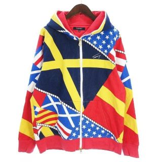 トミー(TOMMY)のトミー TOMMY 国旗柄 パーカー スウェット フルジップ マルチカラー XL(パーカー)