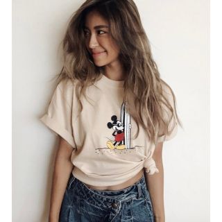 アリシアスタン(ALEXIA STAM)のサーフミッキー　Tシャツ　モカ(Tシャツ(半袖/袖なし))