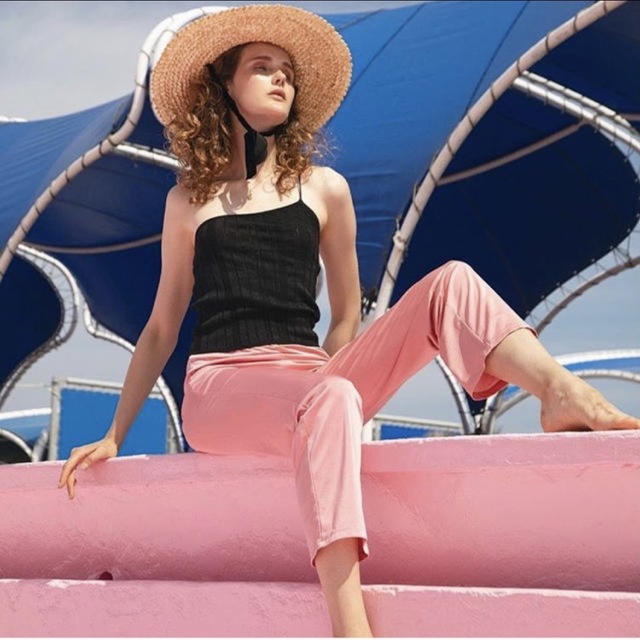 SeaRoomlynn(シールームリン)のSTRETCHストレートパンツ　ピンク レディースのパンツ(カジュアルパンツ)の商品写真