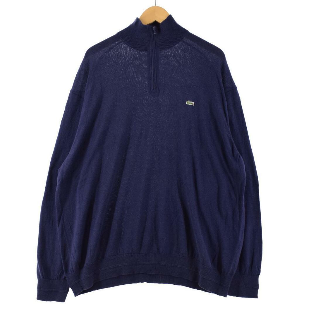 ラコステ LACOSTE フランス企画 コットンニットハーフジップセーター 8 メンズXL /eaa296645