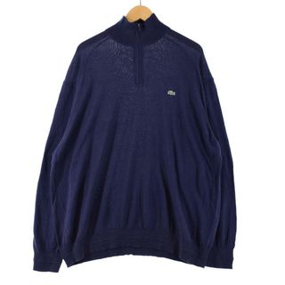 ラコステ(LACOSTE)の古着 ラコステ LACOSTE フランス企画 コットンニットハーフジップセーター 8 メンズXL /eaa296645(ニット/セーター)