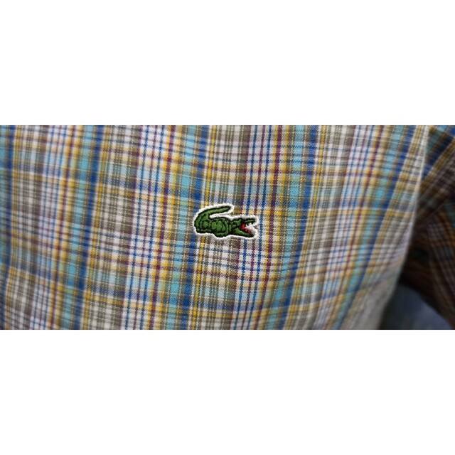 LACOSTE(ラコステ)の【最終大特価！！／美品！LACOSTEレディースボタンダウンチェックシャツ】 レディースのトップス(シャツ/ブラウス(半袖/袖なし))の商品写真