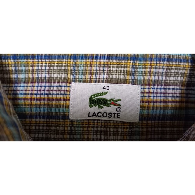 LACOSTE(ラコステ)の【最終大特価！！／美品！LACOSTEレディースボタンダウンチェックシャツ】 レディースのトップス(シャツ/ブラウス(半袖/袖なし))の商品写真