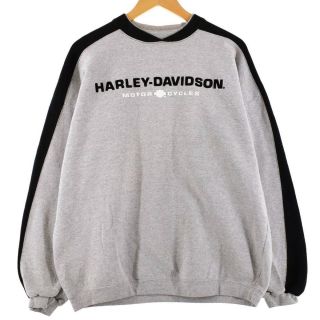 ハーレーダビッドソン(Harley Davidson)の古着 90年代 ハーレーダビッドソン Harley-Davidson 両面 プリントスウェットシャツ トレーナー USA製 メンズXL ヴィンテージ /eaa287151(スウェット)