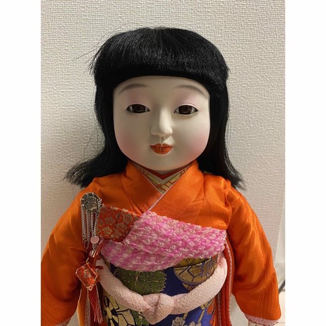 市松人形 日本人形 紫峰作 15号  紙箱付き