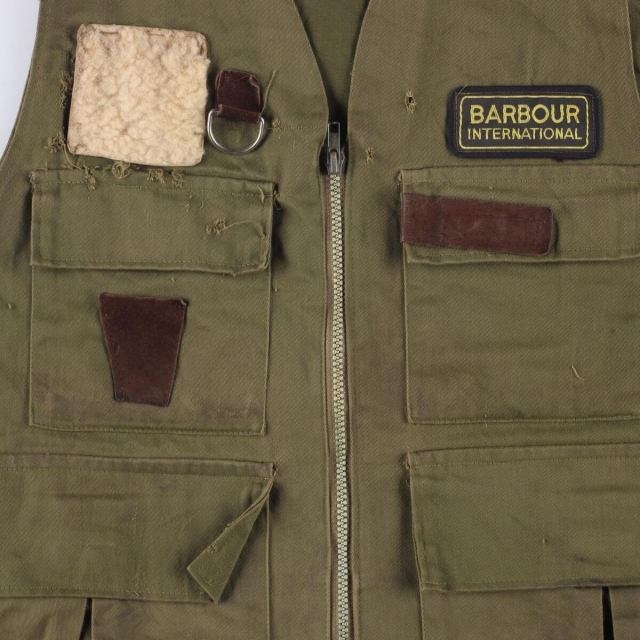 80年代 バブアー Barbour 2ワラント フィッシングベスト 英国製 メンズM ヴィンテージ /eaa297801